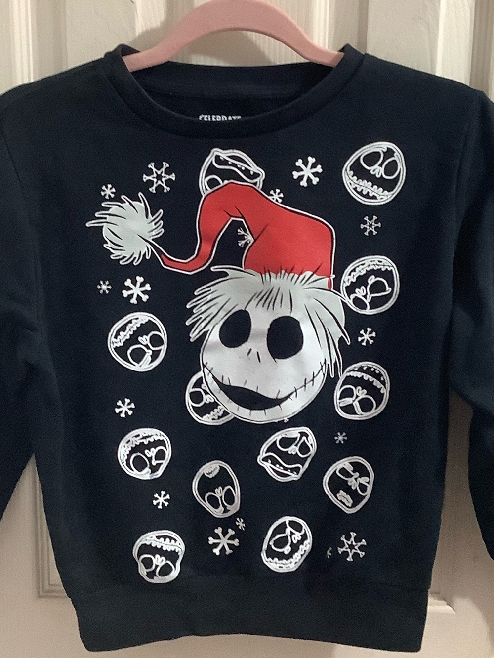 The Nightmare Before Christmas Jack Skellington Santa Hat Sweatshirt kids small